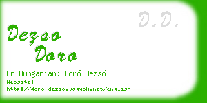 dezso doro business card